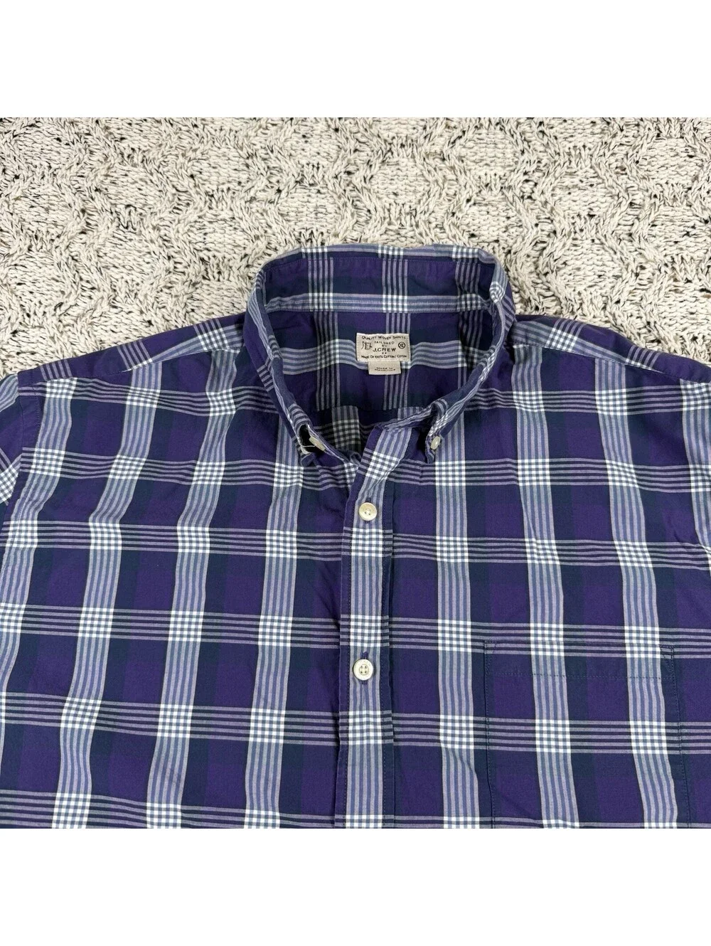 J Crew Quality Woven Shirt Men’s XL Purple Long Sleeve Button Down Casual